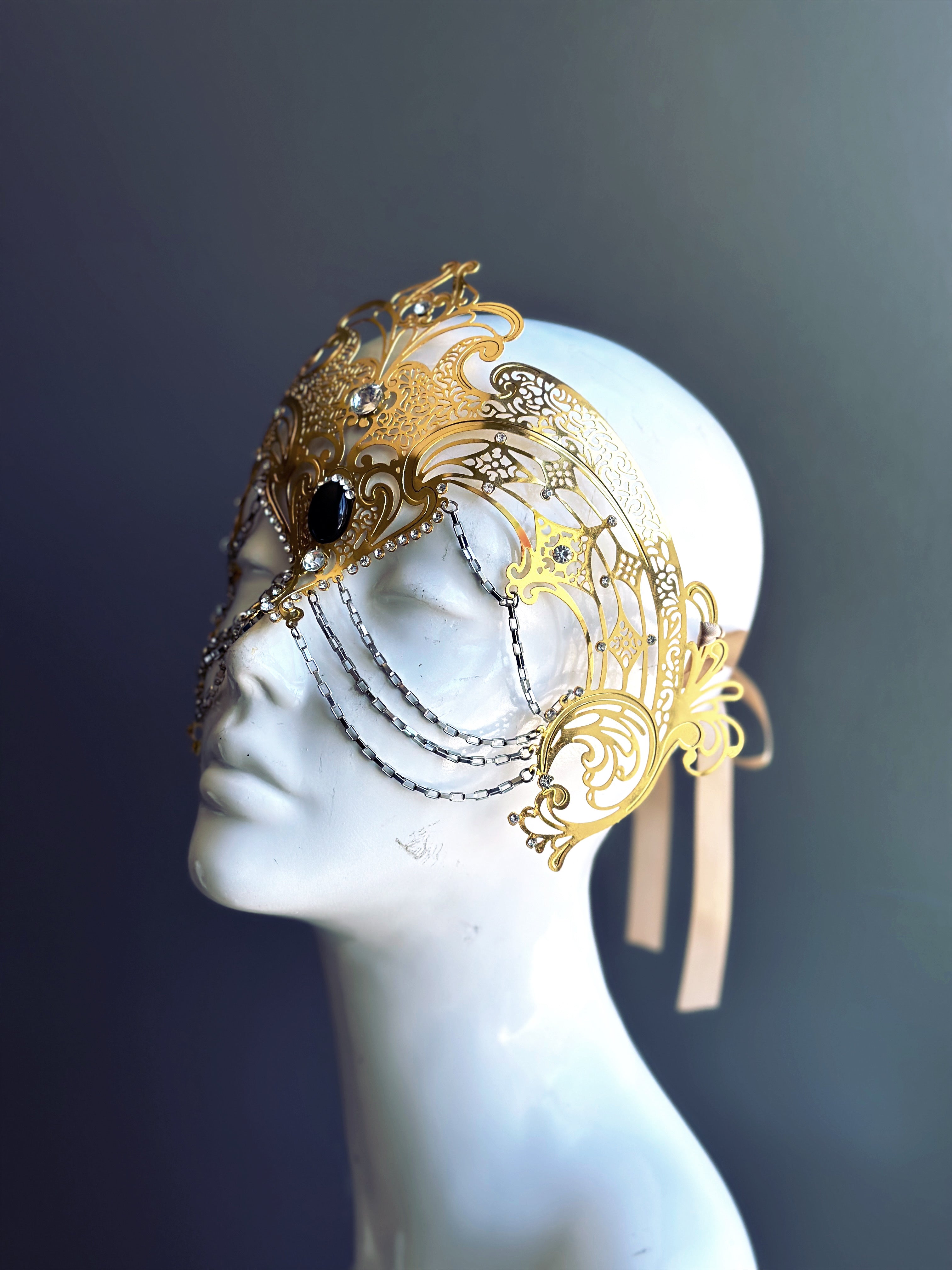 Goddess Chain Mask - Gold