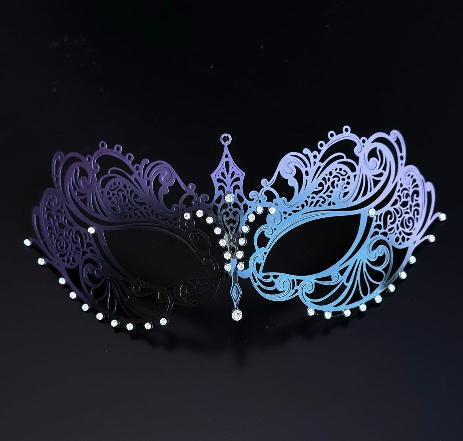 Ana Eleganza Metal Mask- Purple and Black