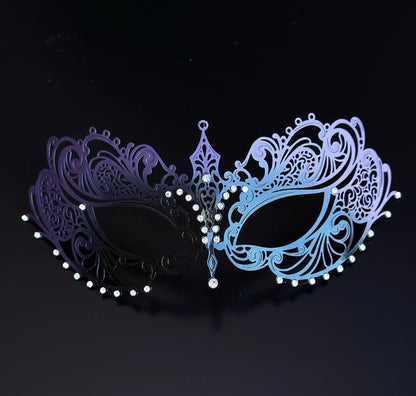 Ana Eleganza Metal Mask- Purple and Black