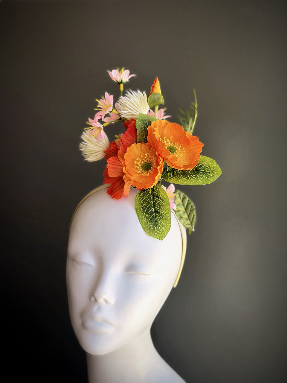 Fascinator Hat - Orange