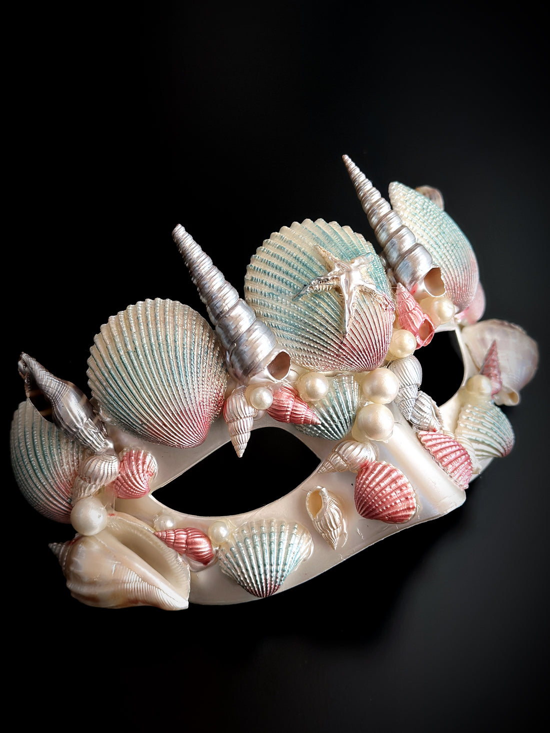 Mermaid Shell Mask - Pink Green Coral