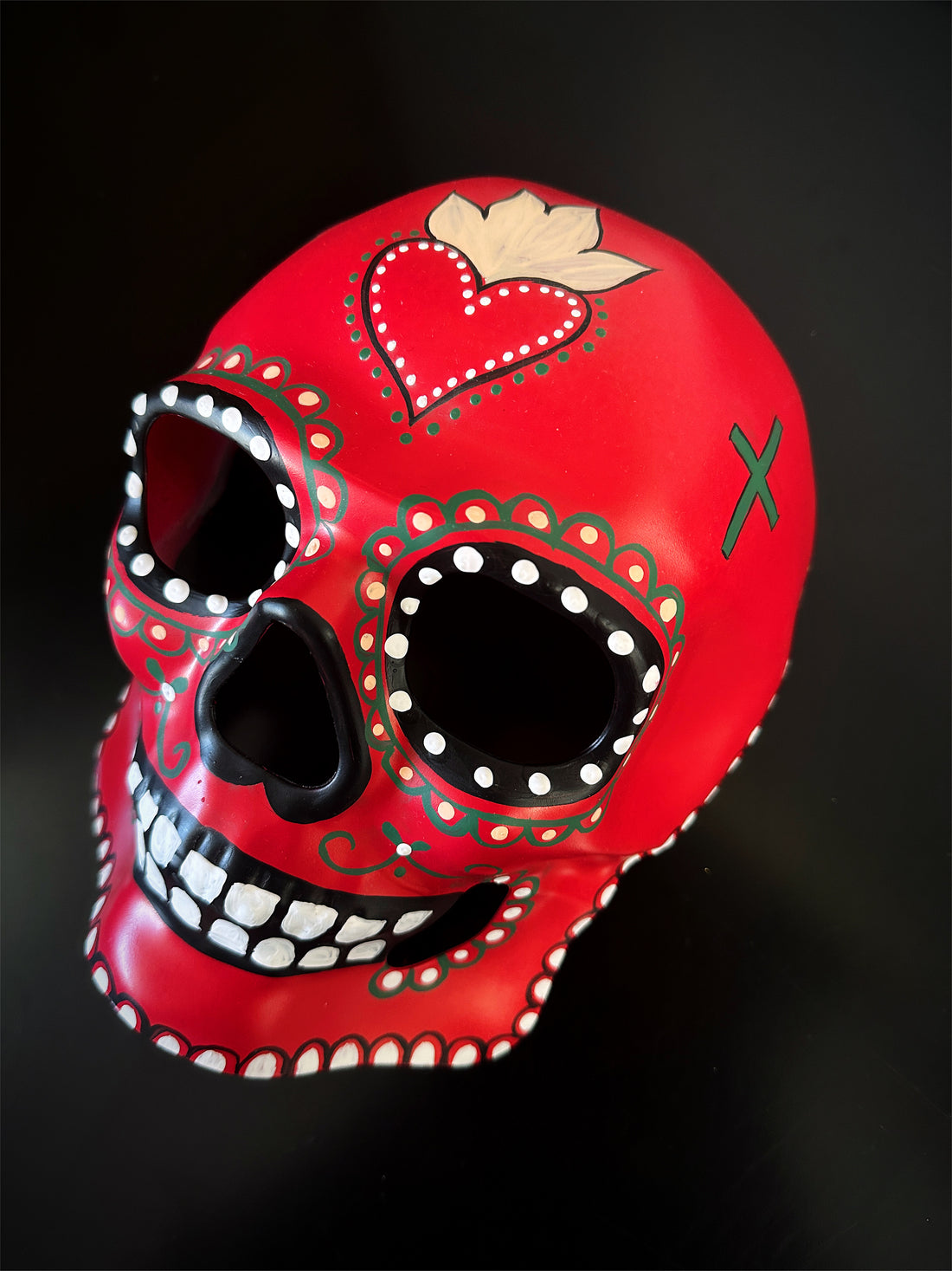Floral Skull Masks - White/Red