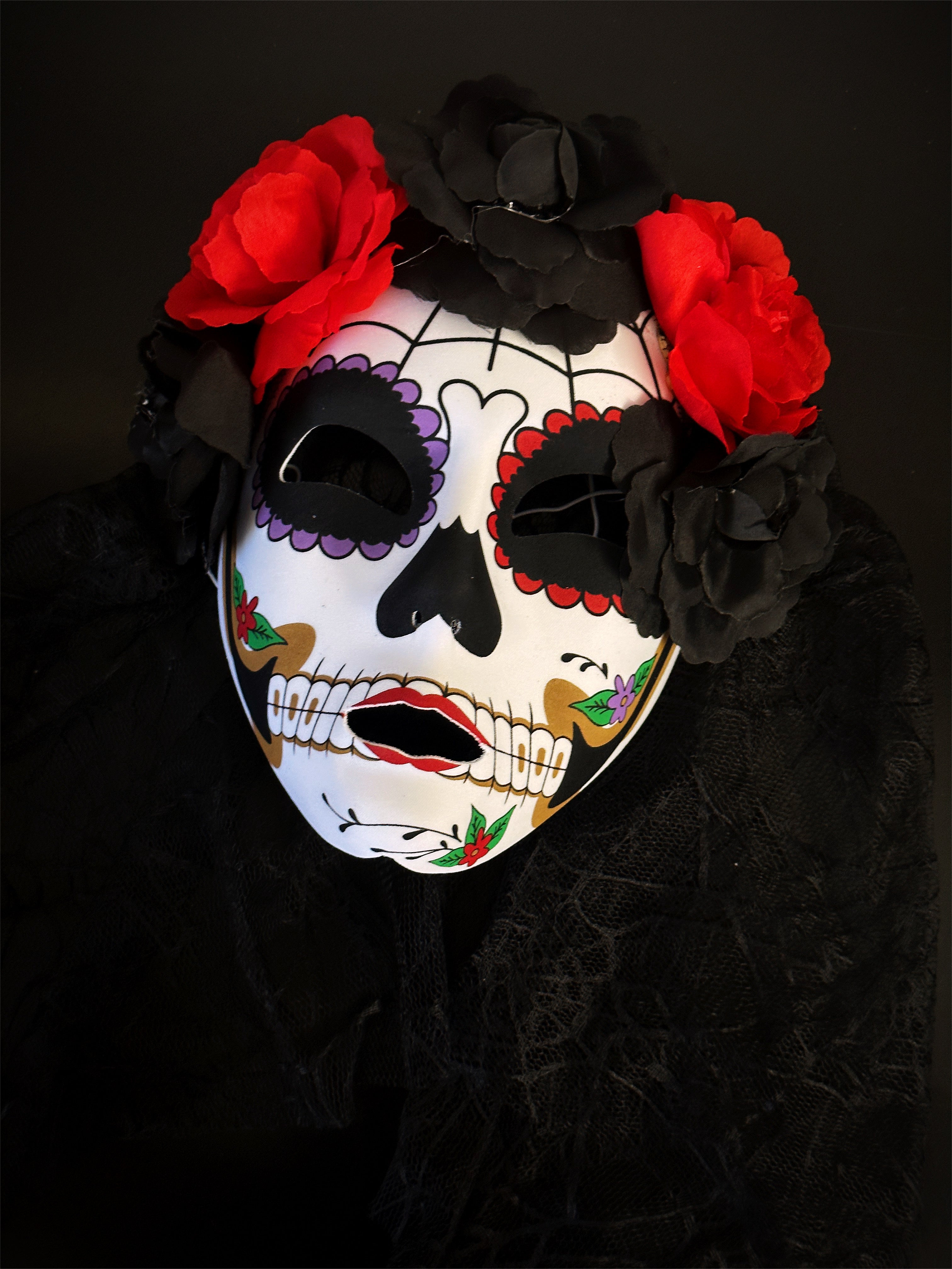 Sugar Skull Masks - Red/Purple