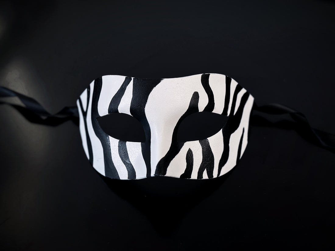 Zebra Stripe Mask - Black/White