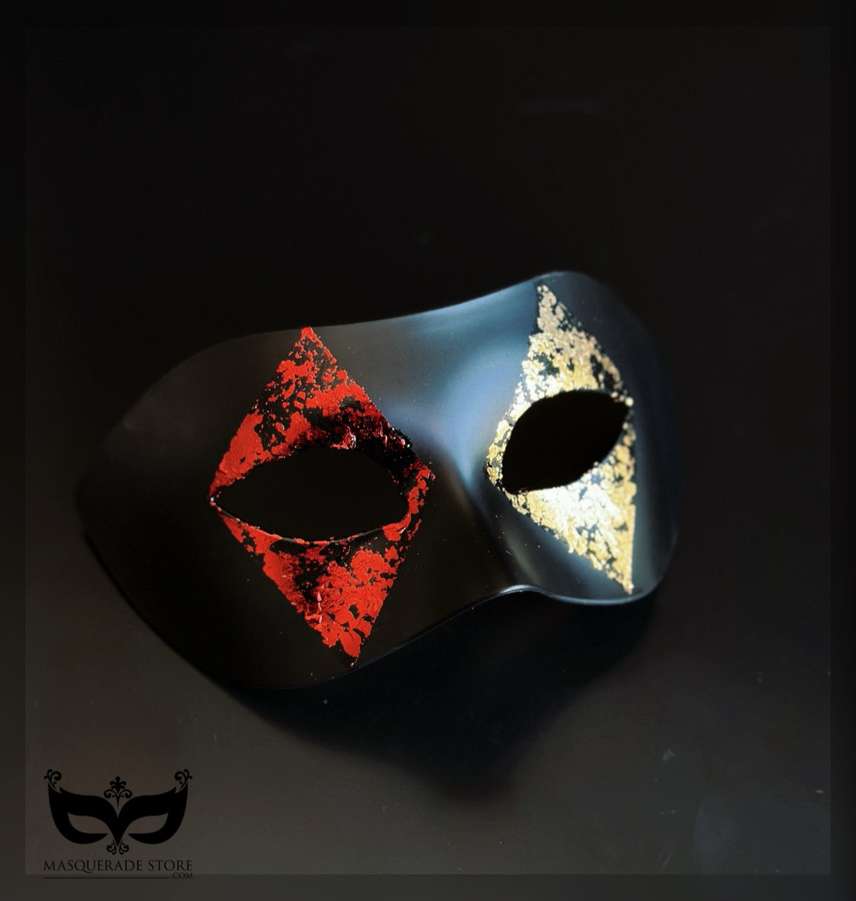 High Stakes Harlequin – Black Men’s Casino Mask