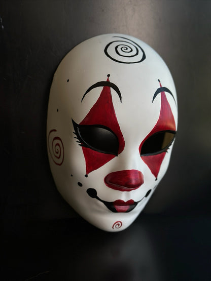 Carnival Doll – Red &amp; White Full Face Mask