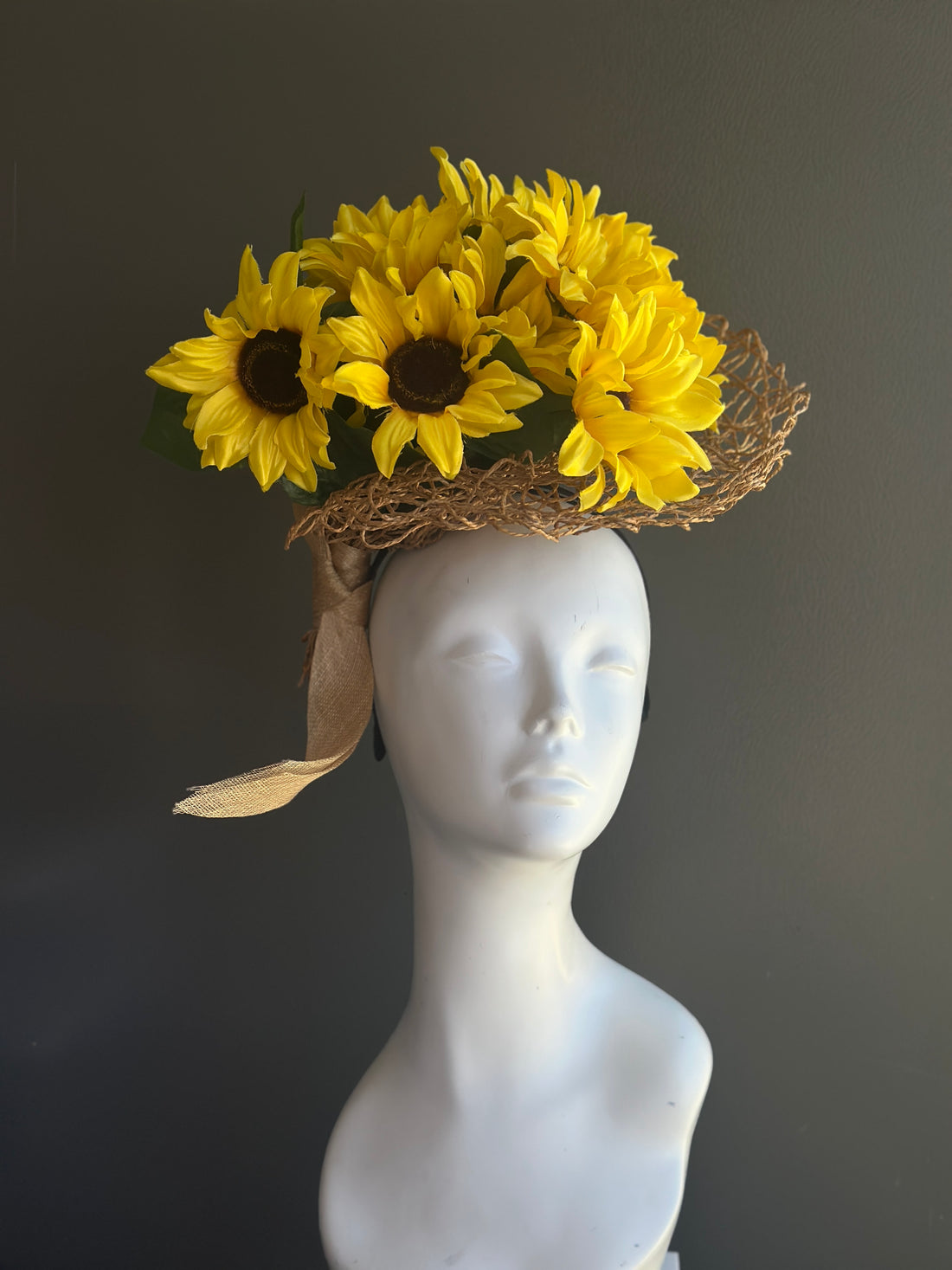 Sunflower Bouquet Fascinator Hat - Yellow