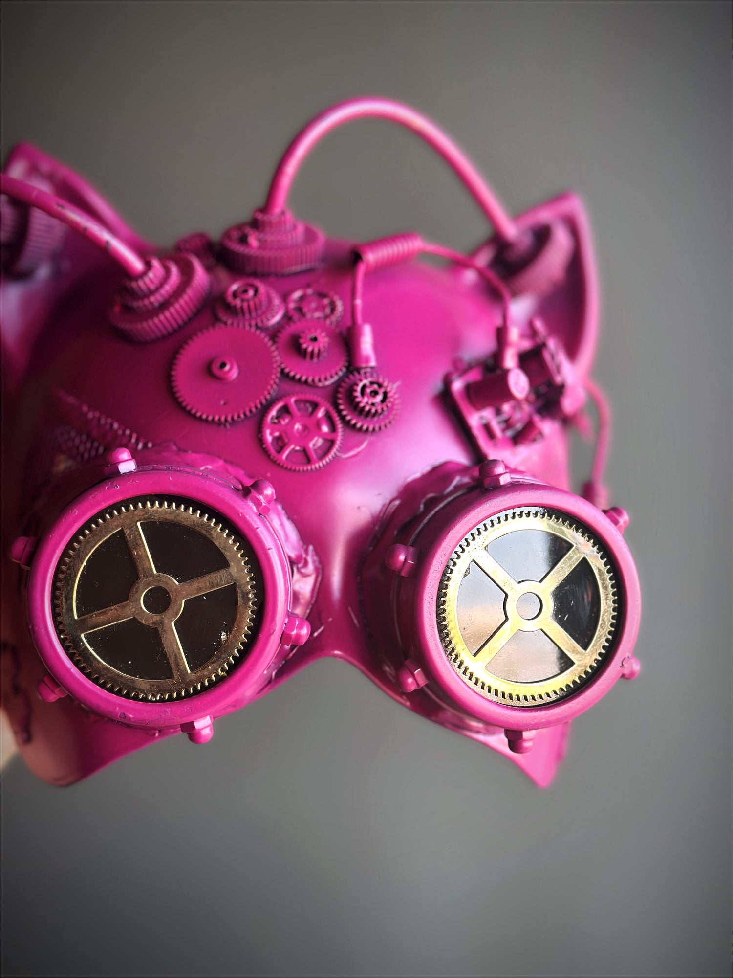 Steampunk Cat Mask - Pink