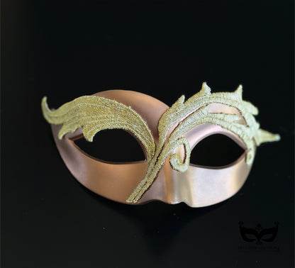 Champagne Laurel Veil Mask