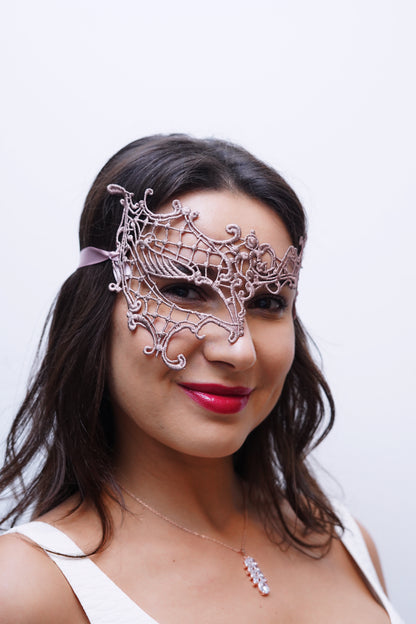Phantom Lace Mask - Rose Gold