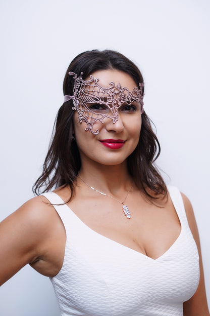 Phantom Lace Mask - Rose Gold
