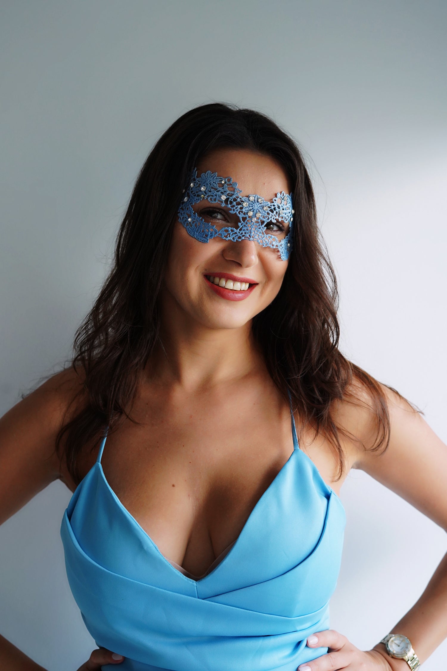Princess Lace Mask - Blue