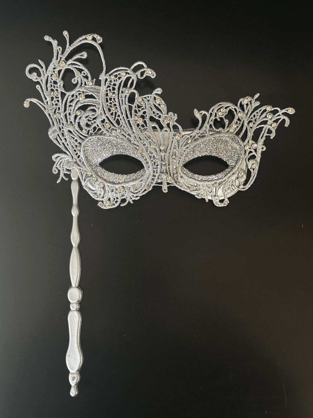 Handheld Lace - Silver Crystal