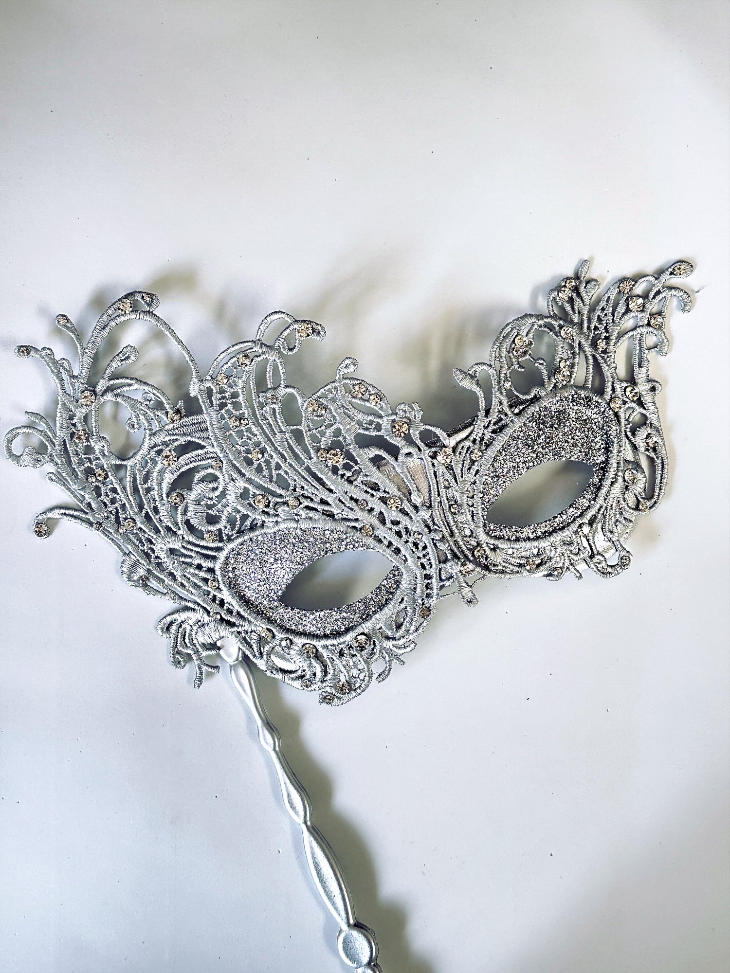 Handheld Lace - Silver Crystal