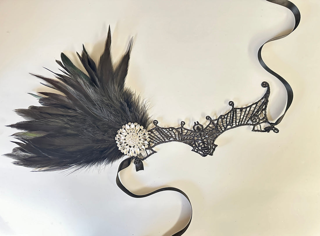 Bat Feather Lace Masquerade Mask