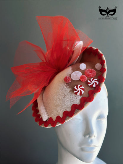 Peppermint Gingerbread Holiday Fascinator