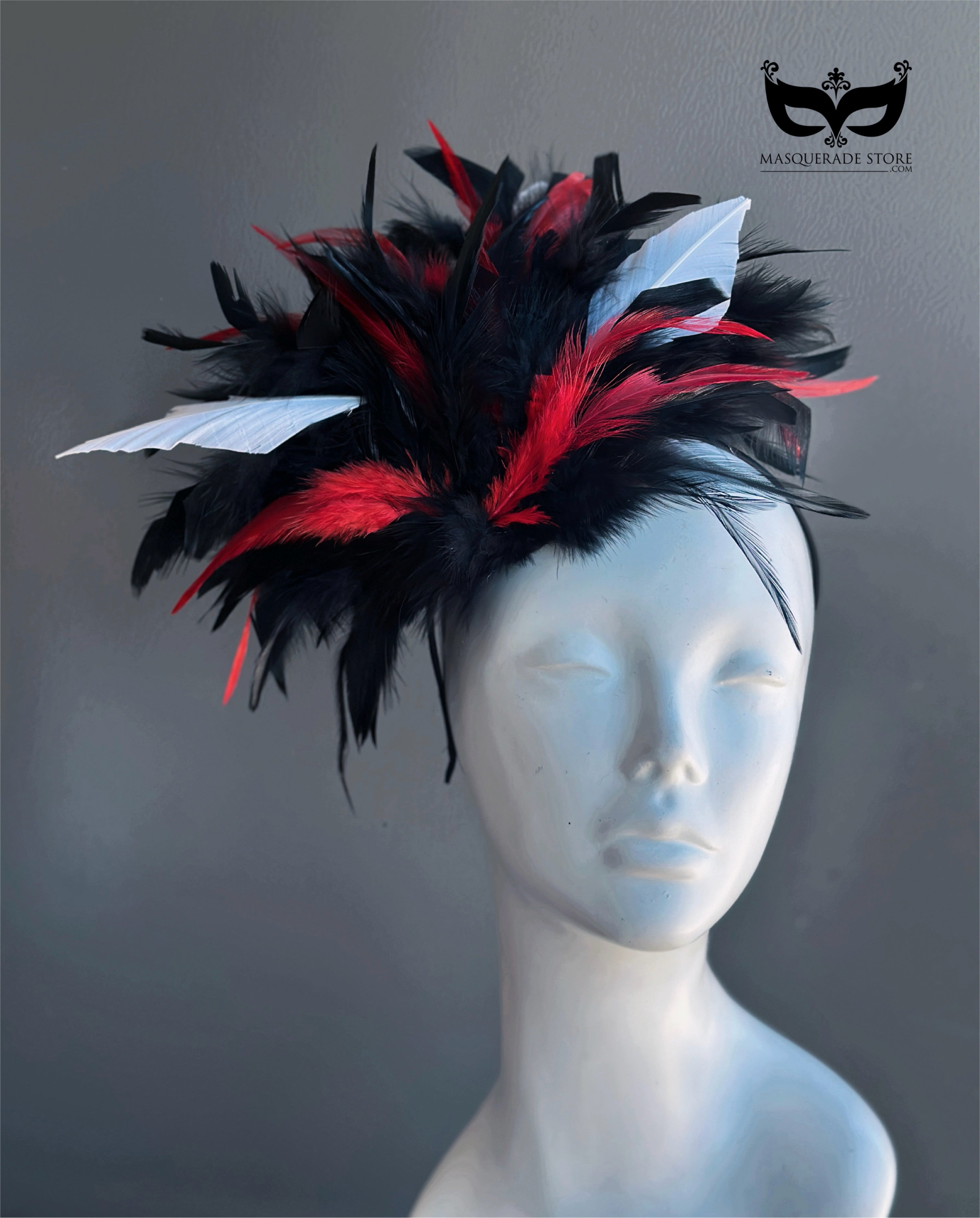Crimson Raven Plume Fascinator