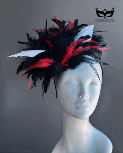 Crimson Raven Plume Fascinator