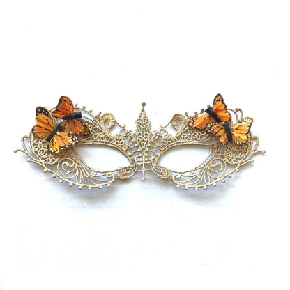 Kids Butterfly Mask - Gold Lace