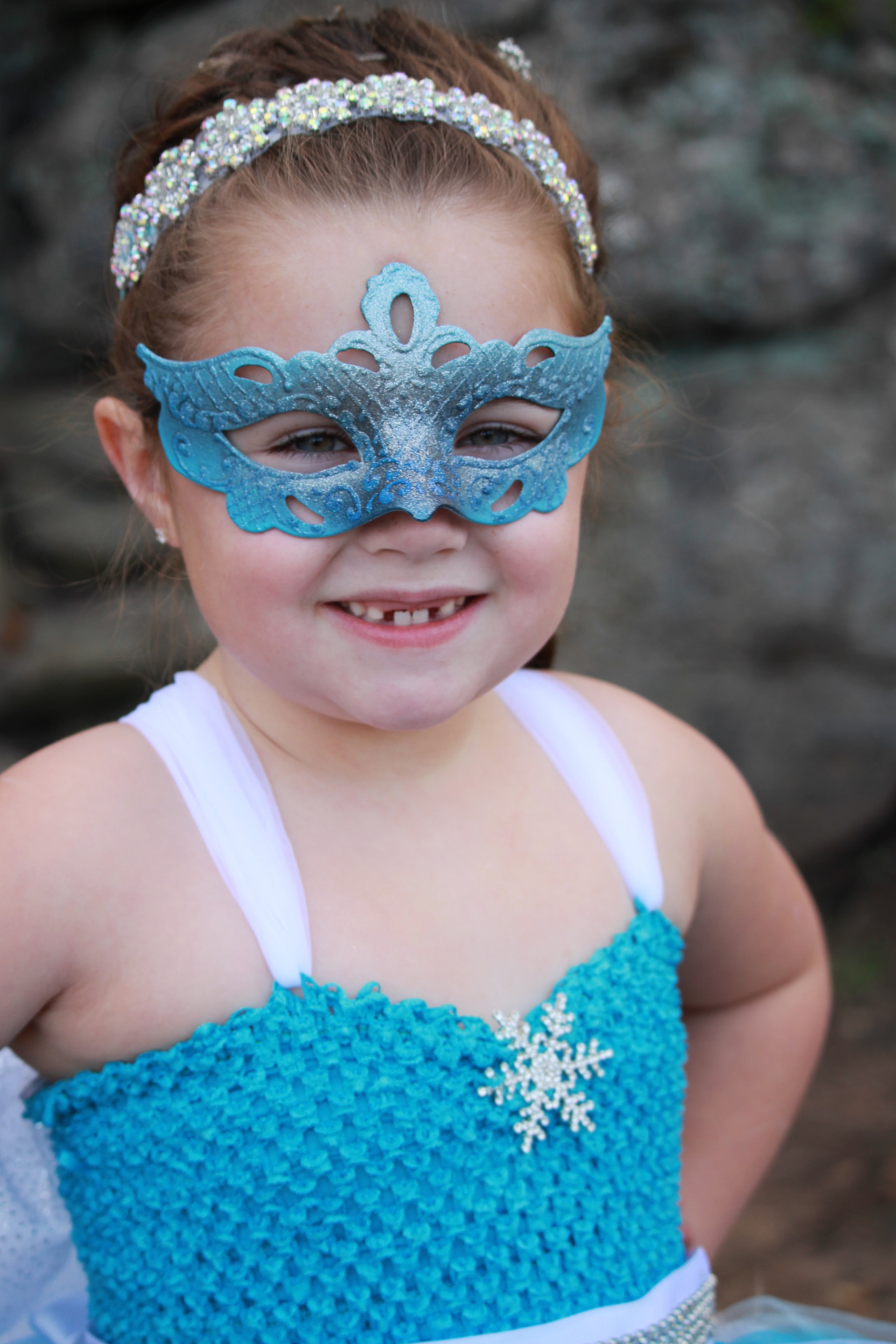 Kids Ice Princess Mask - Blue