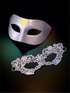 Lavender masquerade couples mask set with satin men’s mask and lace women’s mask for weddings, balls, and elegant parties.