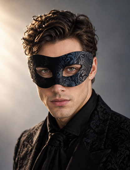 Midnight Damask Masquerade Mask