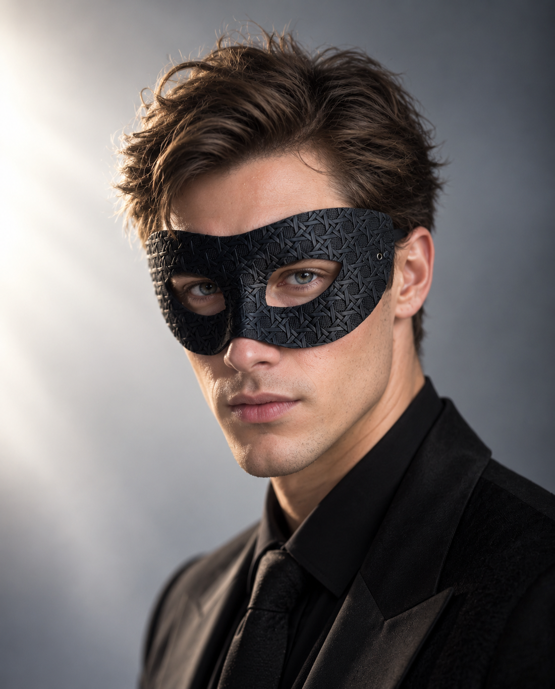 Black Woven Pattern Masquerade Mask