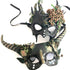 couples horned masquerade masks with leaves and moss.
