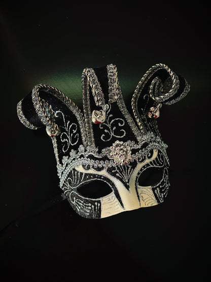 Jester Mask - Black Silver