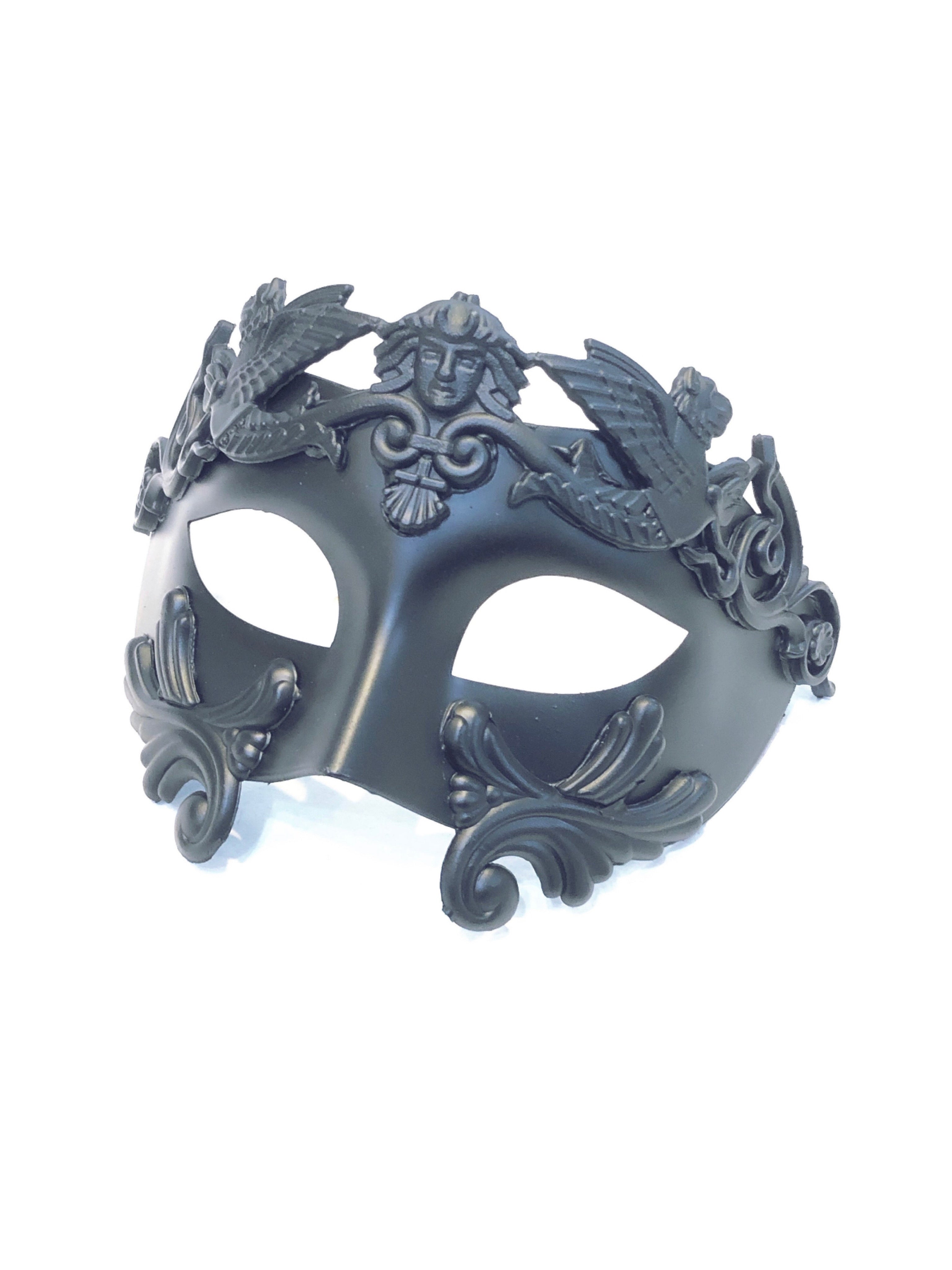 Mens Masquerade Mask Roman Gladiator Black | Masquerade Store