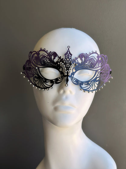 Ana Eleganza Metal Mask- Purple and Black