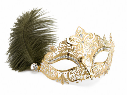 Elegant Golden Plume - With Feathers