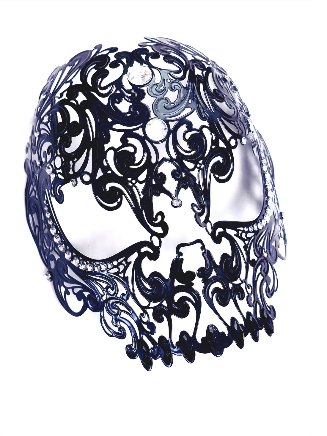 Metal Skull - Black And Crystal