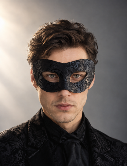Midnight Damask Masquerade Mask