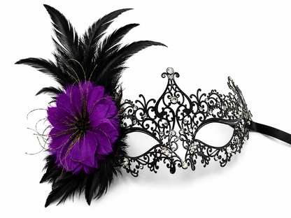 Amethyst Nocturne Metal Mask - Black