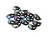 Multicolor masquerade mask set for group events, featuring bold shades on black satin.