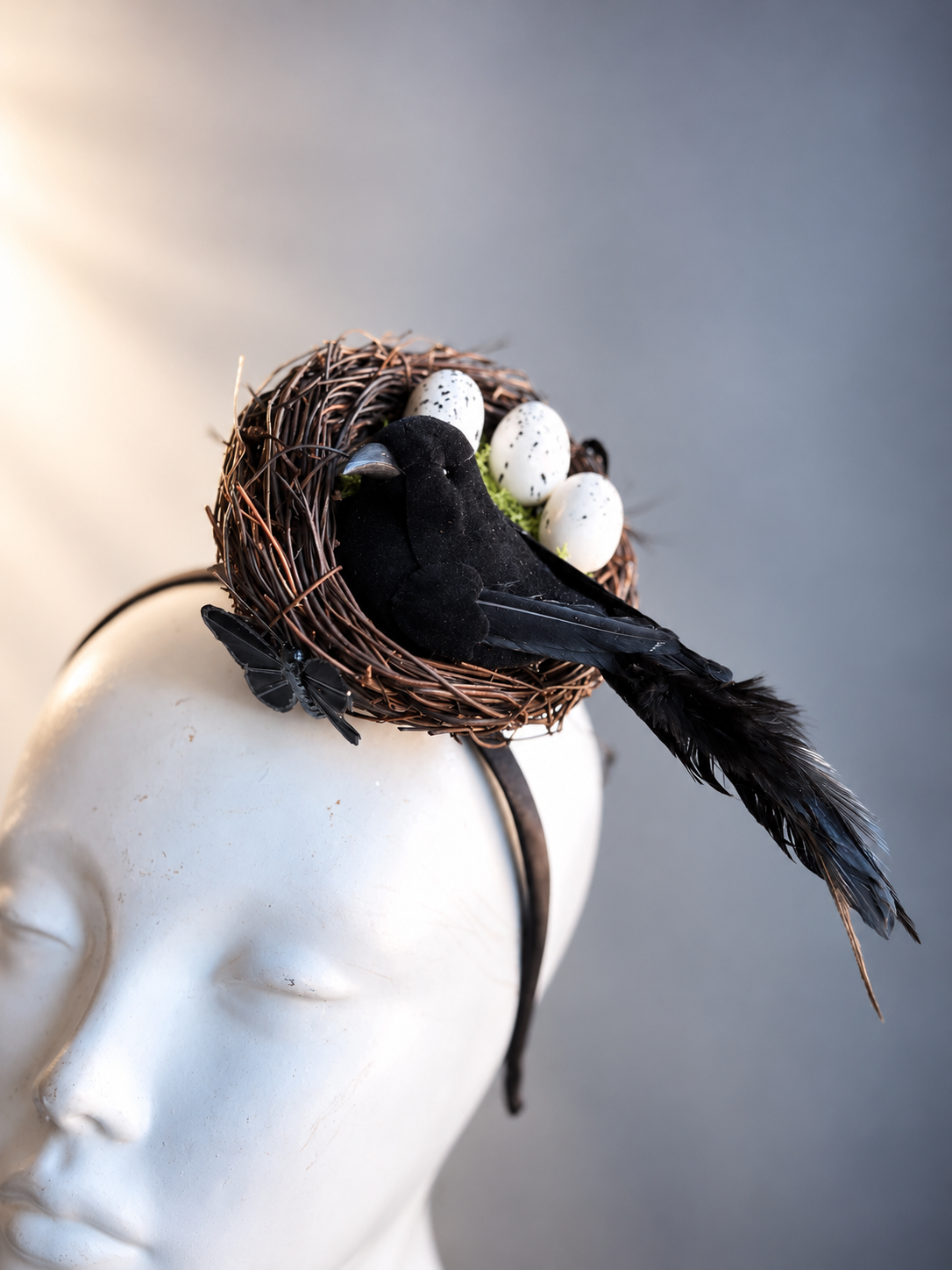 Midnight Raven Nest Fascinator