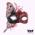Masquerade masks featuring a women’s red and black butterfly lace rhinestone mask.
