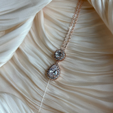 Evanna teardrop and round-cut crystal Necklace 