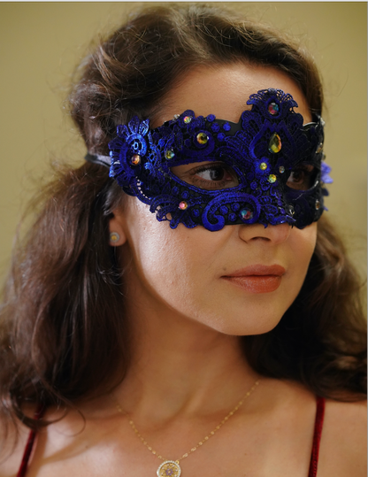 Brocade Mask - Blue