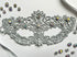 Silver floral lace masquerade mask with aurora rhinestones for moon ball and Venetian gala events.