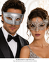 This silver crystal couples masquerade mask set includes a coordinated men’s mask and women’s mask for formal masquerade events, weddings, prom nights, galas, and black tie celebrations.