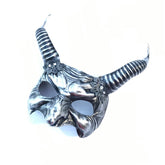 Horned costume mask in silver with gothic and fantasy design elements