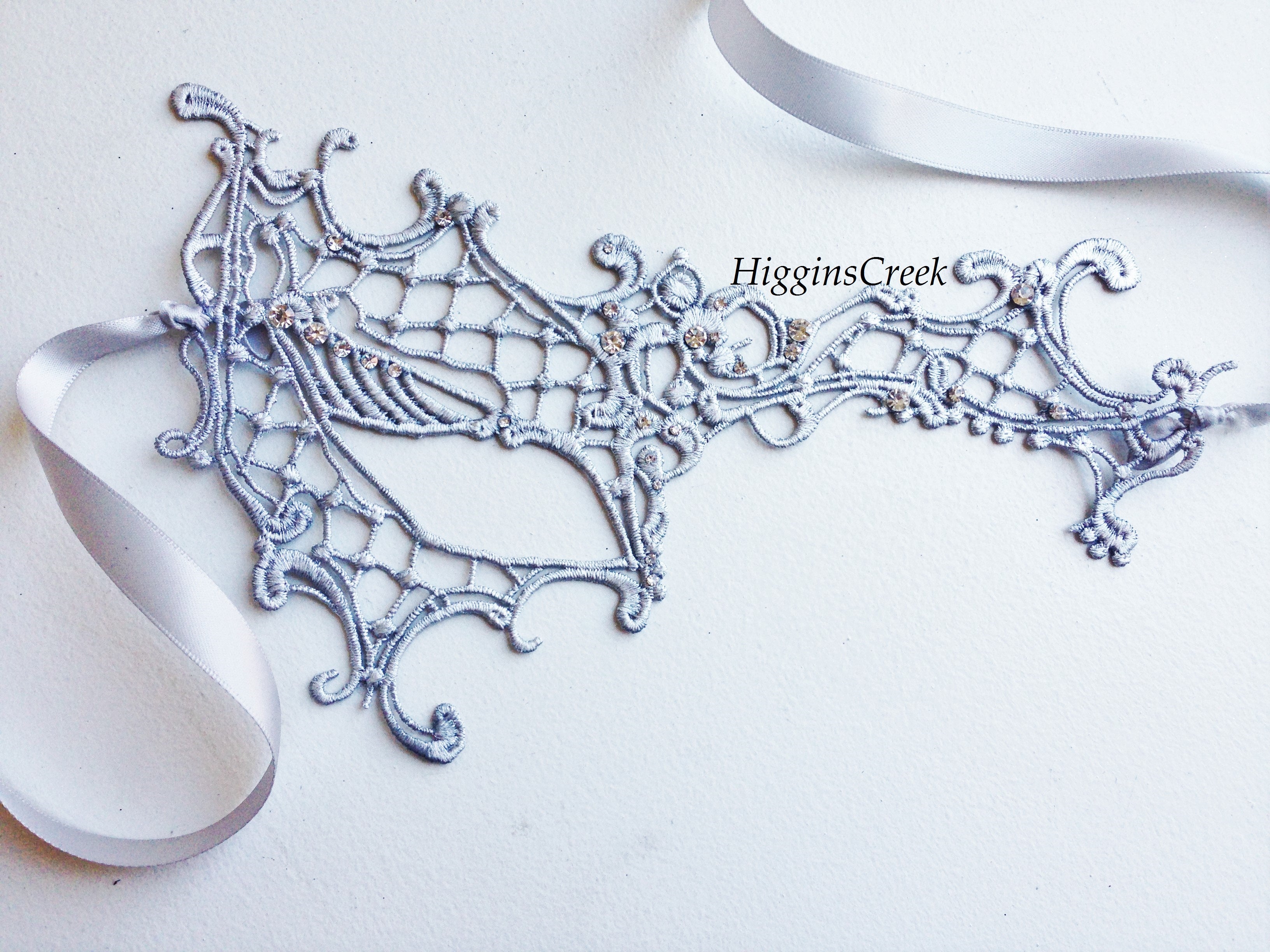 Phantom Lace Mask - Silver