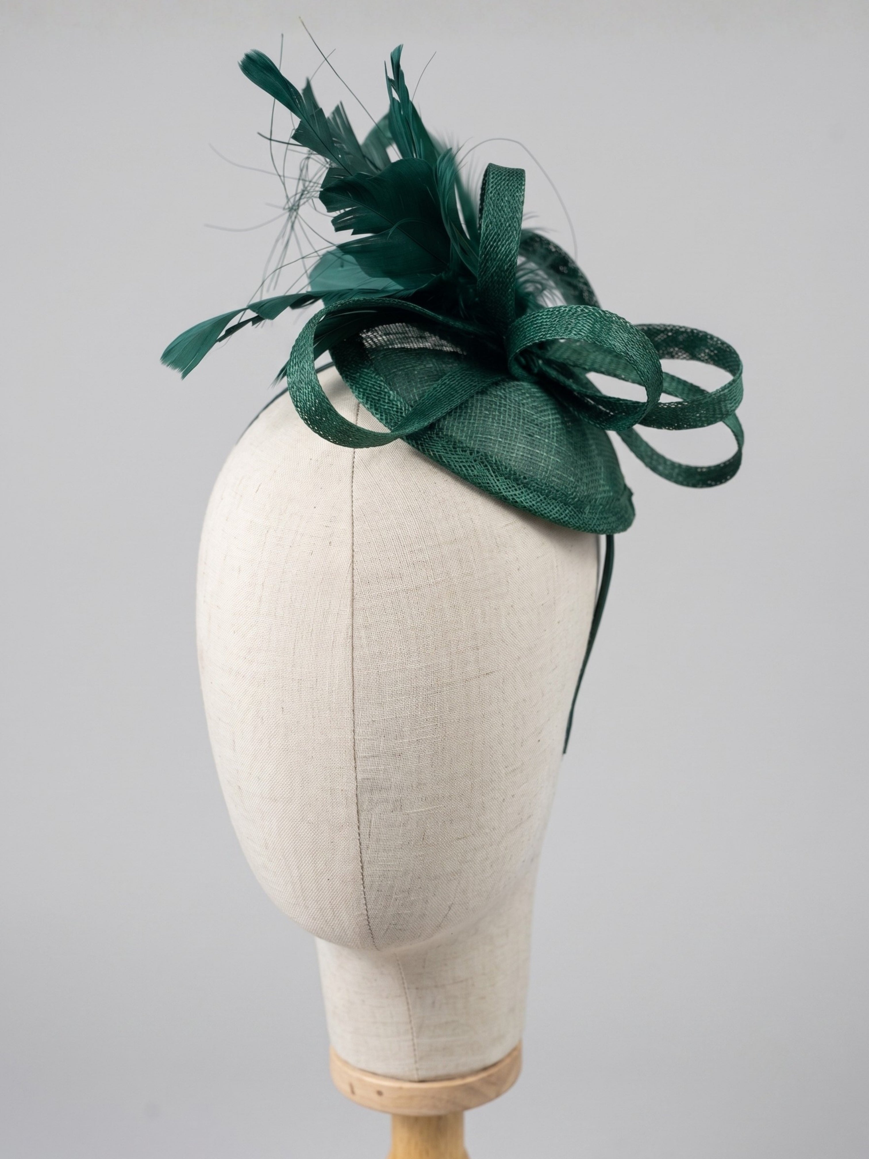 Tea Party Fascinator Hat - Dark Green