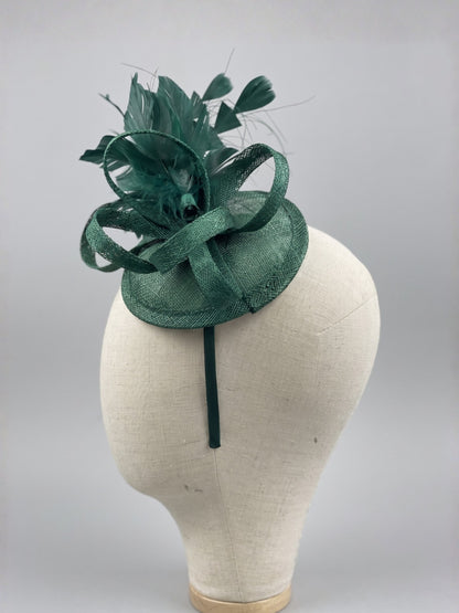 Tea Party Fascinator Hat - Dark Green