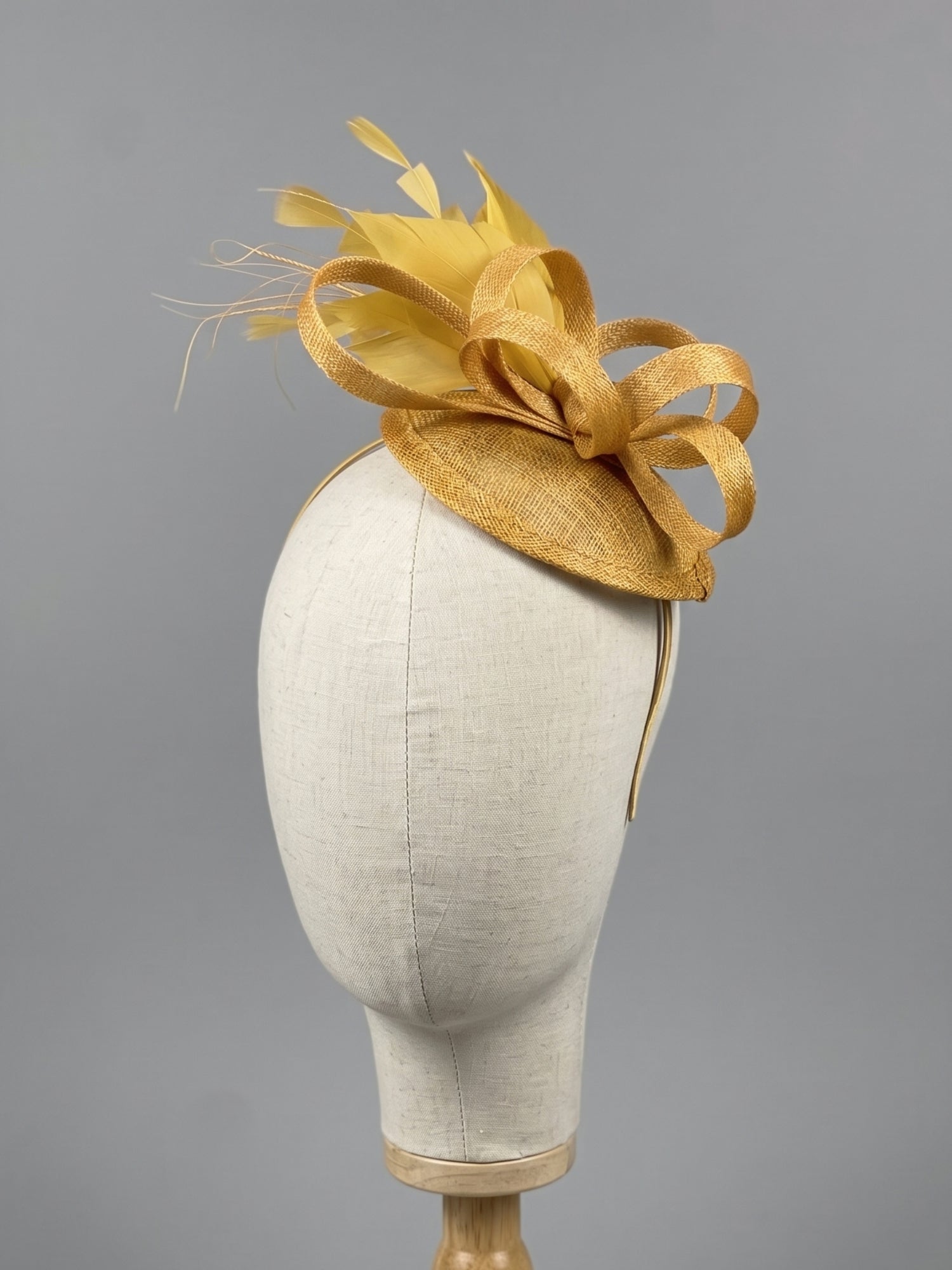 Tea Party Fascinator Hat - Mustard Yellow