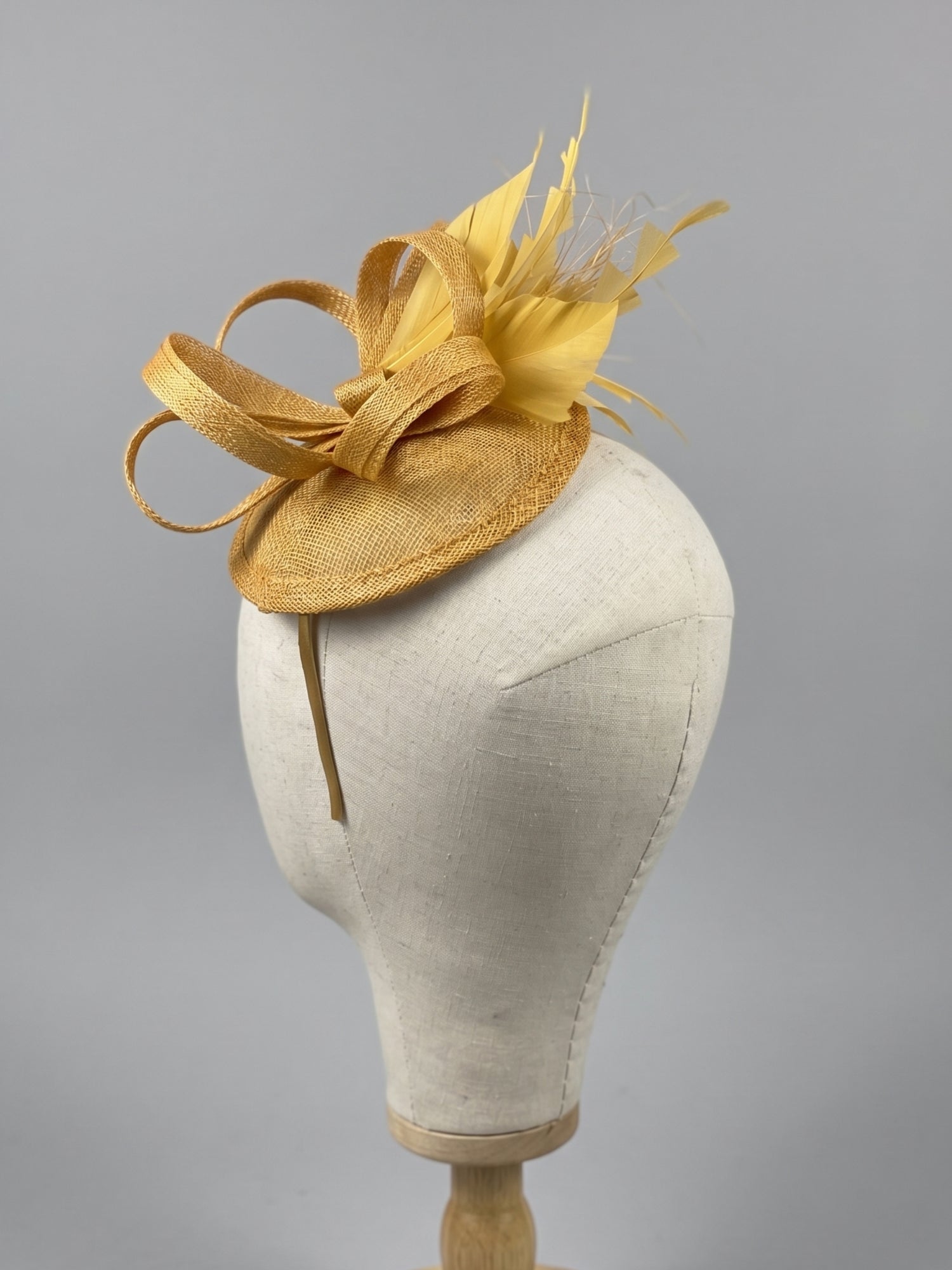 Tea Party Fascinator Hat - Mustard Yellow