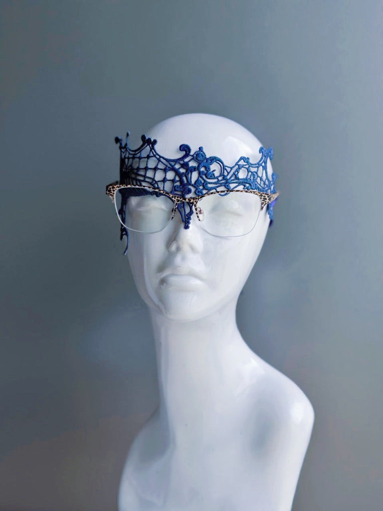 Blue Lace Eyeglass Mask