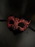 Unisex masquerade mask in black and red.